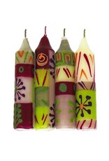 Trade roots Hand painted Shabbat/Dinner Candles, Set of 4, Kileo, S. Africa