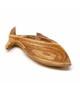 Trade roots Small Olive Wood Plate, Fish Shape