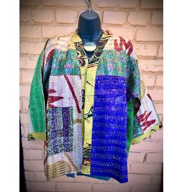Kimono Jacket, Sari Kantha Stitched Silk, India