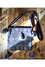 Trade roots Crossbody Indigo Bag w/ Tassel, Thailand