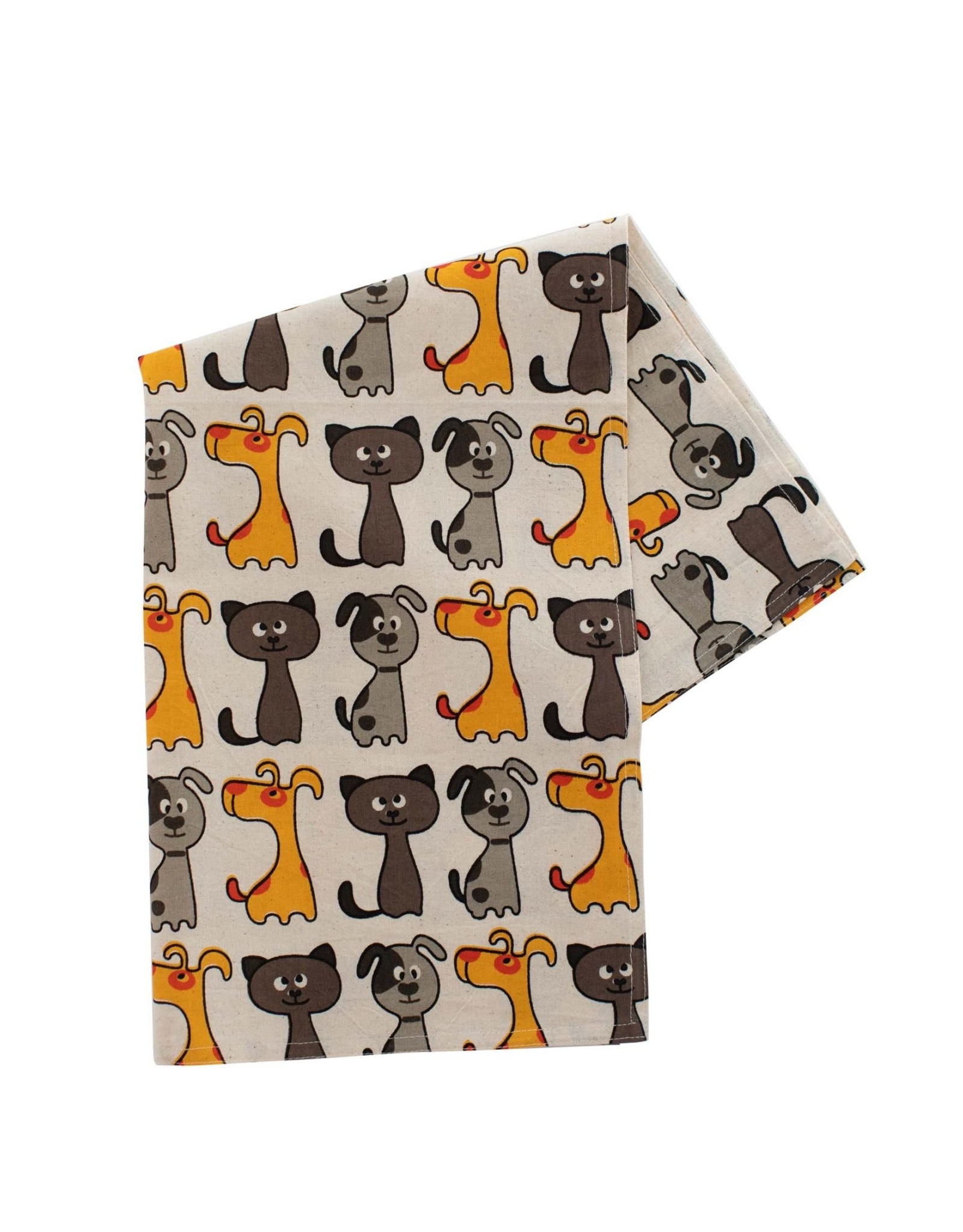 Trade roots Cat and Dog Tea Towel, India