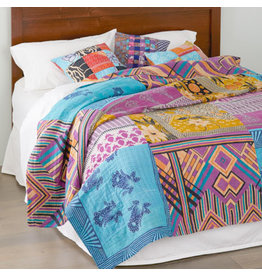 Trade roots Queen-size Kantha Cool Bedcover, India