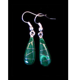 Trade roots Jade Inlaid Drop Earrings, Mexico