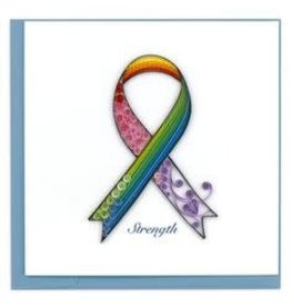 Rainbow Cancer Ribbon  Quilling Card, Vietnam