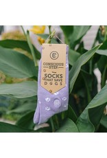 Trade roots Socks That Save Dogs, Purple Paw Prints