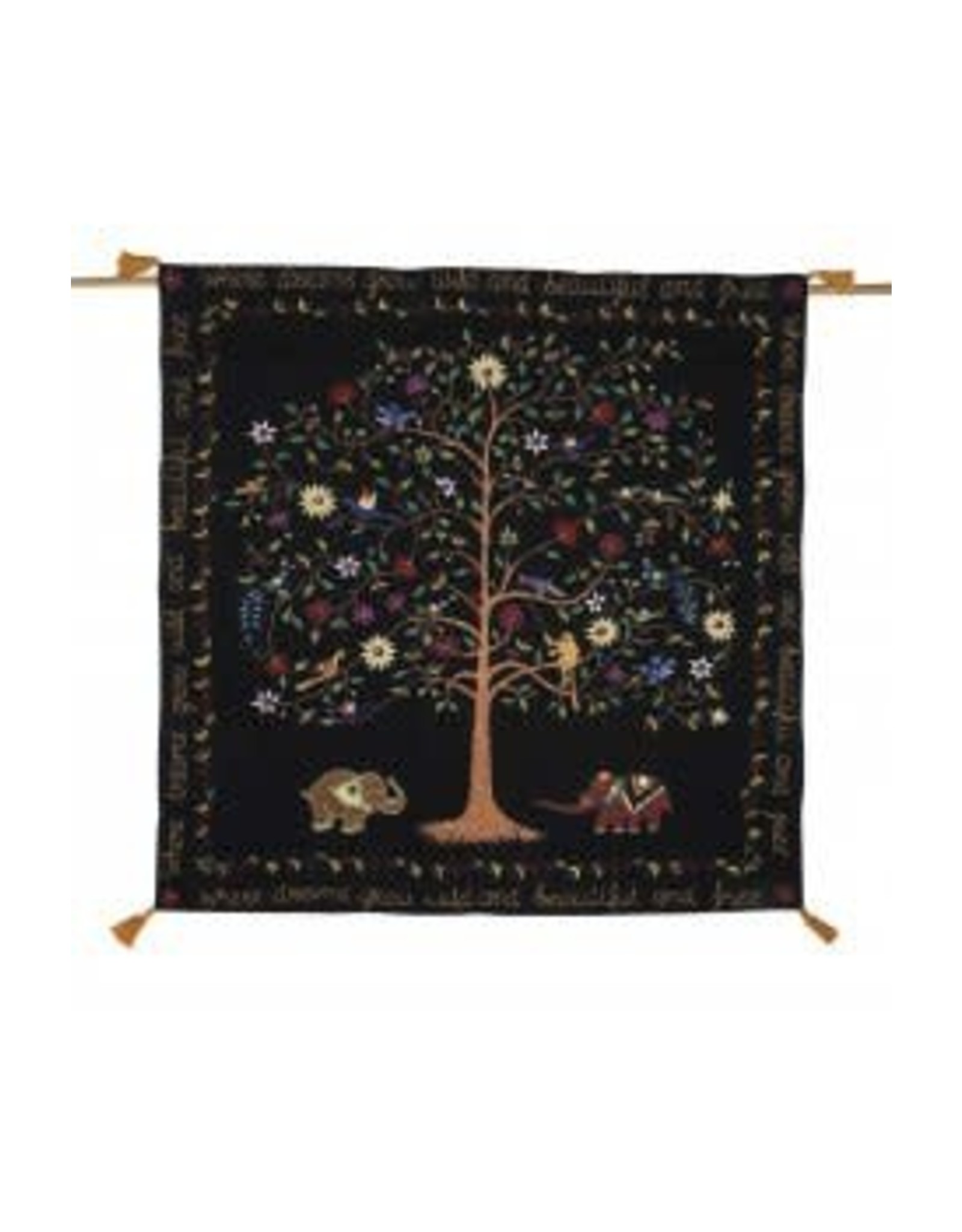 Trade roots Dream Tree Wall Hanging w/ Bamboo Hanger