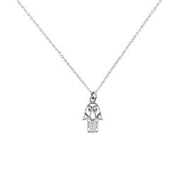 Trade roots Sterling Silver Charm Hamsa Necklace, India