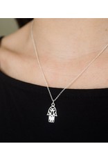 Trade roots Sterling Silver Charm Hamsa Necklace, India