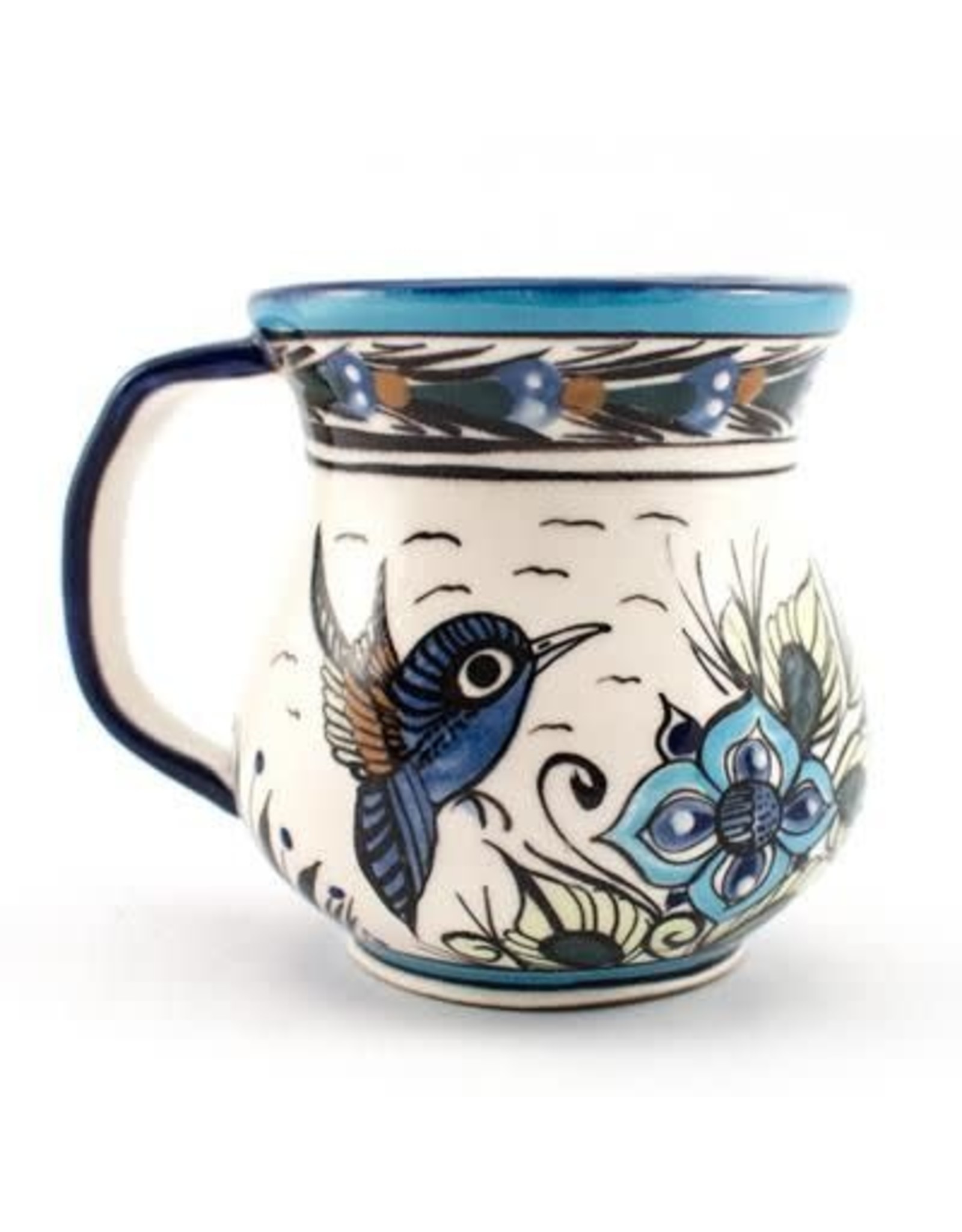 Trade roots Hand Painted Wild Bird Coffee Mug, Guatemala