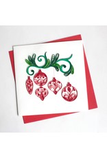 Trade roots Holiday Red  Ornaments Quilling Card, Vietnam