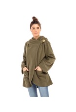 Trade roots Fleece Jacket w/ Carved Bone Button, Olive