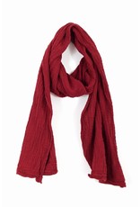 Trade roots Double Cotton Crinkle  Scarf, Mineral Red,  Thailand