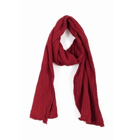 Trade roots Double Cotton Crinkle  Scarf, Mineral Red,  Thailand