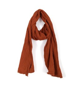 Trade roots Double Cotton Crinkle Scarf, Rust,  Thailand