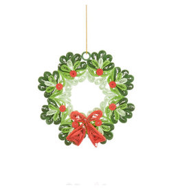 Trade roots Hand Quilled Paper Wreath Ornament, Vietnam
