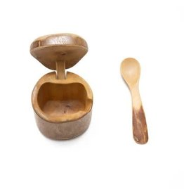 Trade roots Coffeewood Mini Salt Box and Spoon, Guatemala