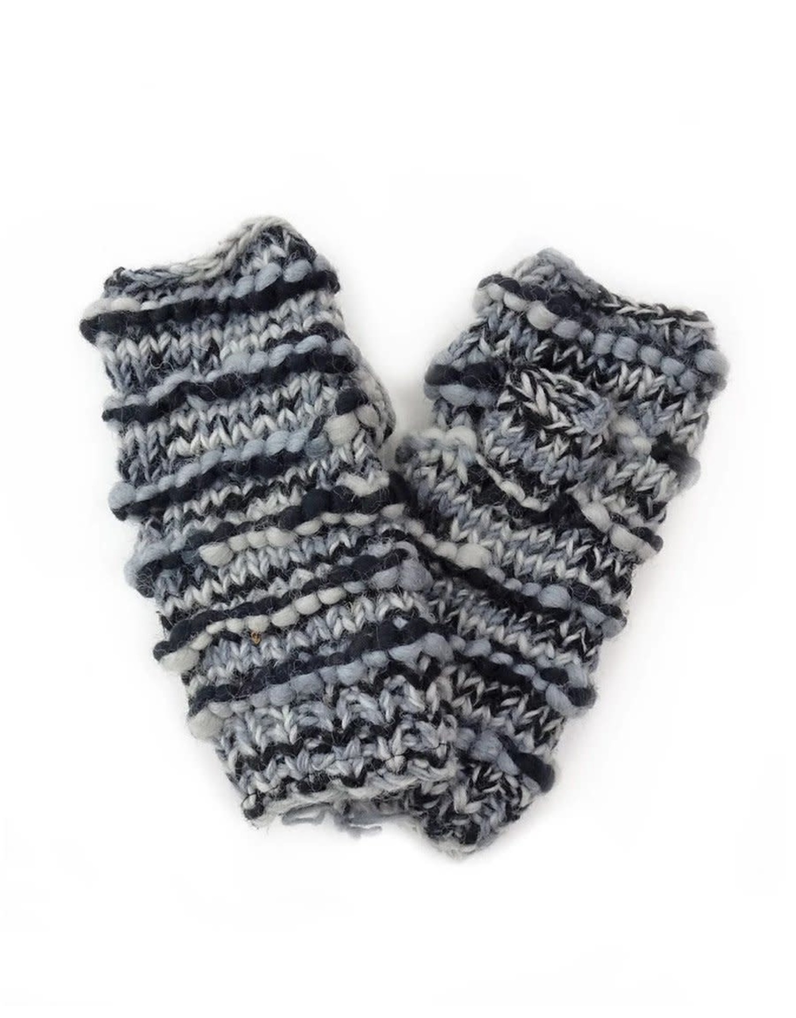 Trade roots Fingerless Gloves, Ribbed Wool with Fleece Lining