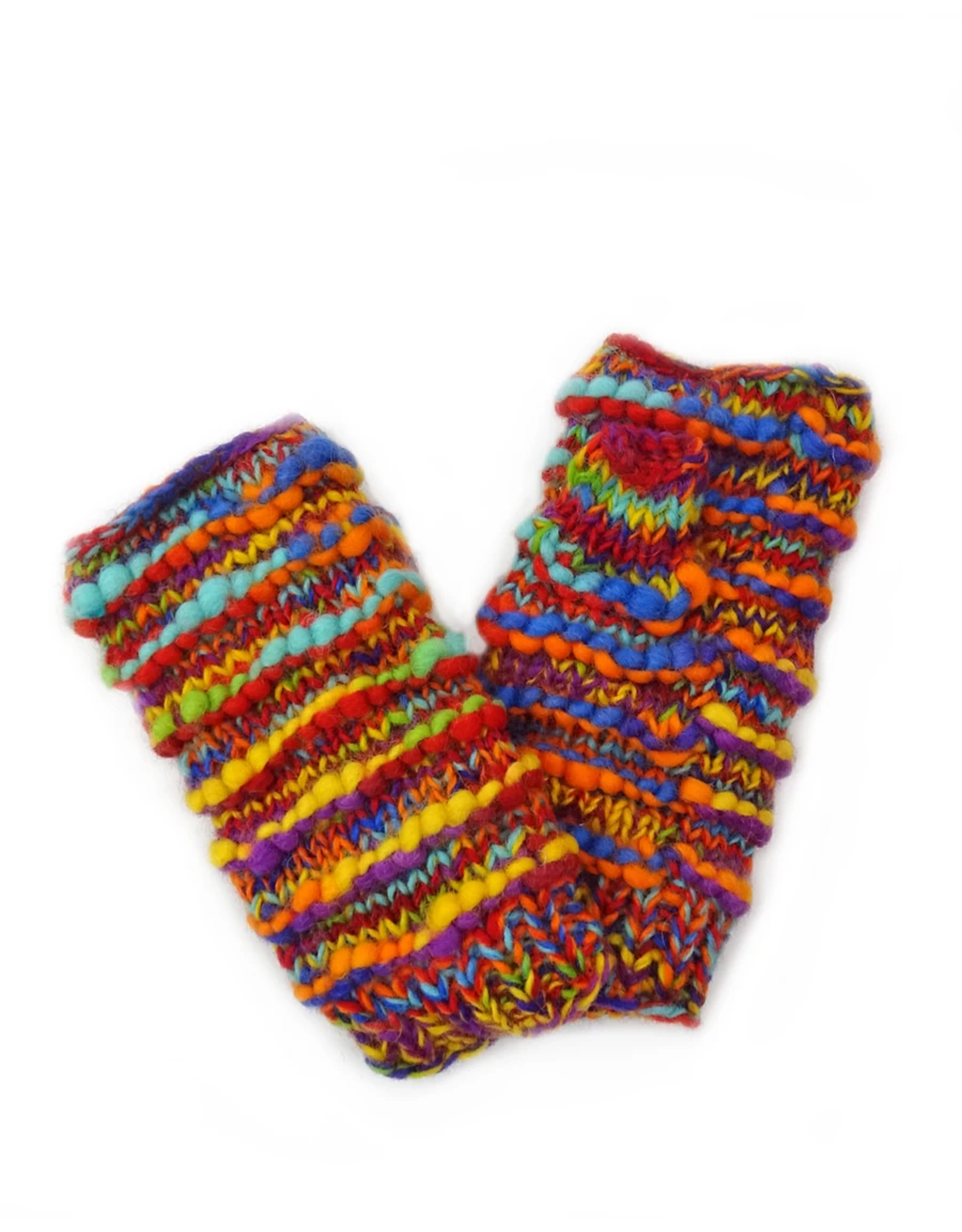 Trade roots Fingerless Gloves, Ribbed Wool with Fleece Lining