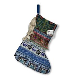 Trade roots Vintage Holiday Hmong Fabric Stocking