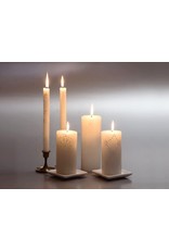 Trade roots White on White, Pillar Candle 3 x 8 , South Africa