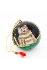 Hand Painted Cat Ornament, India