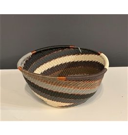 Trade roots Small Round Telephone Wire Bowl, Grey Mist
