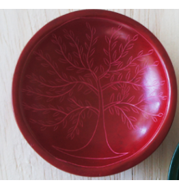 Trade roots Tree of Life Round Dish, Red