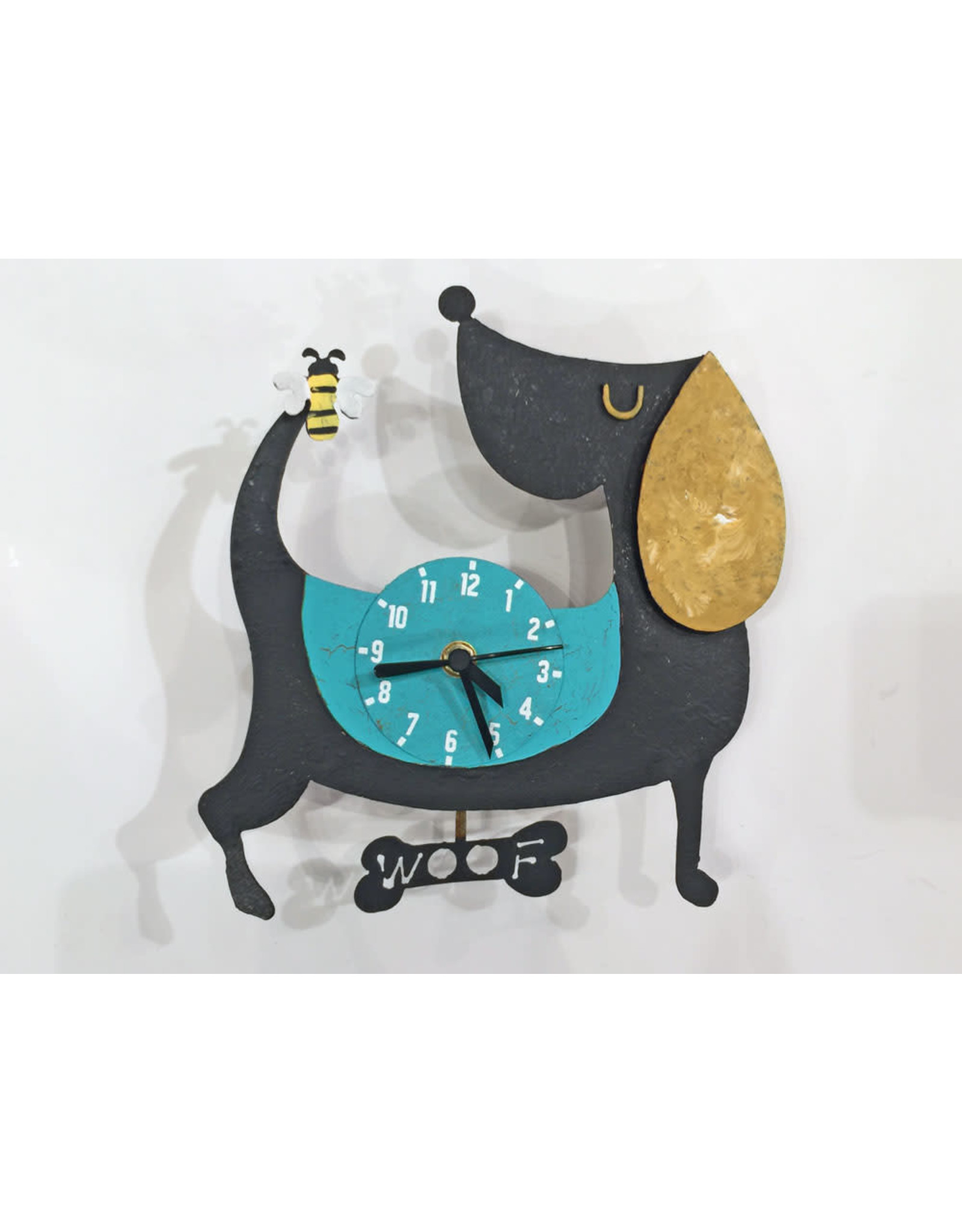 Trade roots Woof Dog Clock, Black, Columbia