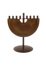 Trade roots Engraved Iron Menorah, India