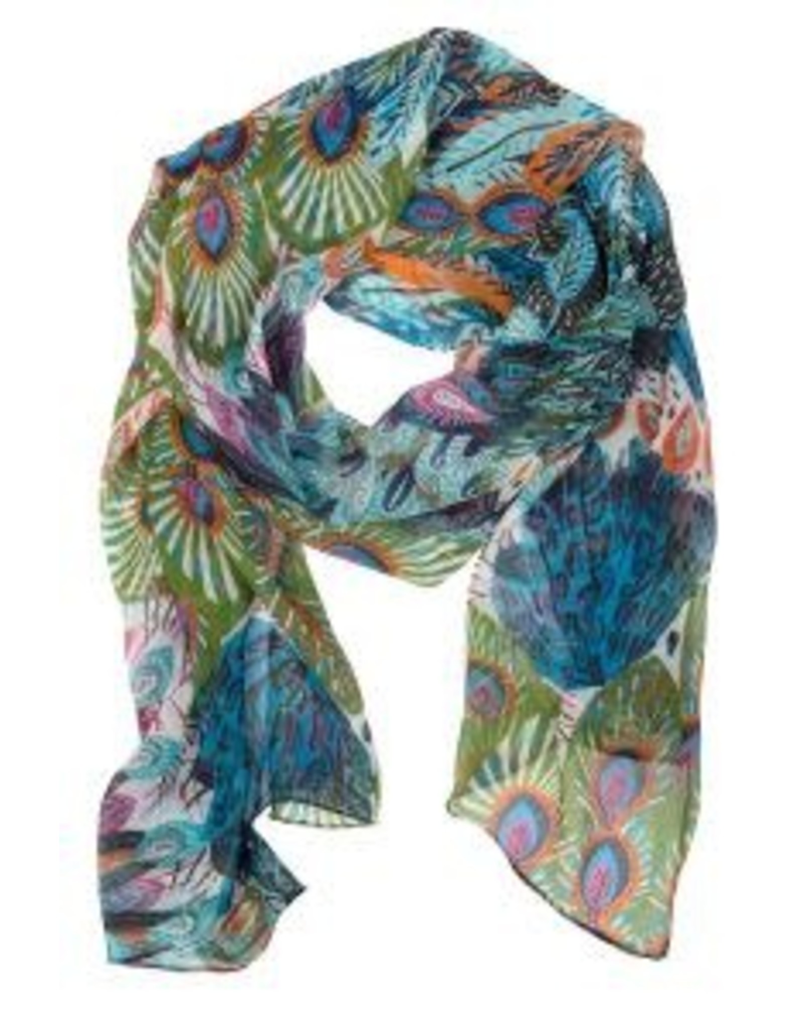Trade roots Peacock Pattern Scarf, India