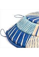 Trade roots Banded Weave Bukedo and Raffia Basket, Ocean, 14", Uganda