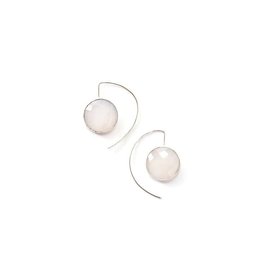 Trade roots Timepiece Stone Studs, White Agate, India