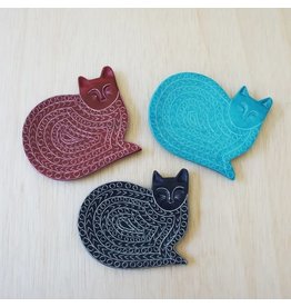 Trade roots Soapstone Cat Dish,  Kenya