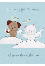 Cat and Dog (Furry Friends) Sympathy Greeting Card