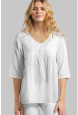 Trade roots Ramani Cotton White  Embroidered Tunic
