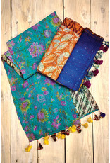 Recycled Silk Sari Scarves w/ Kantha Embroidery