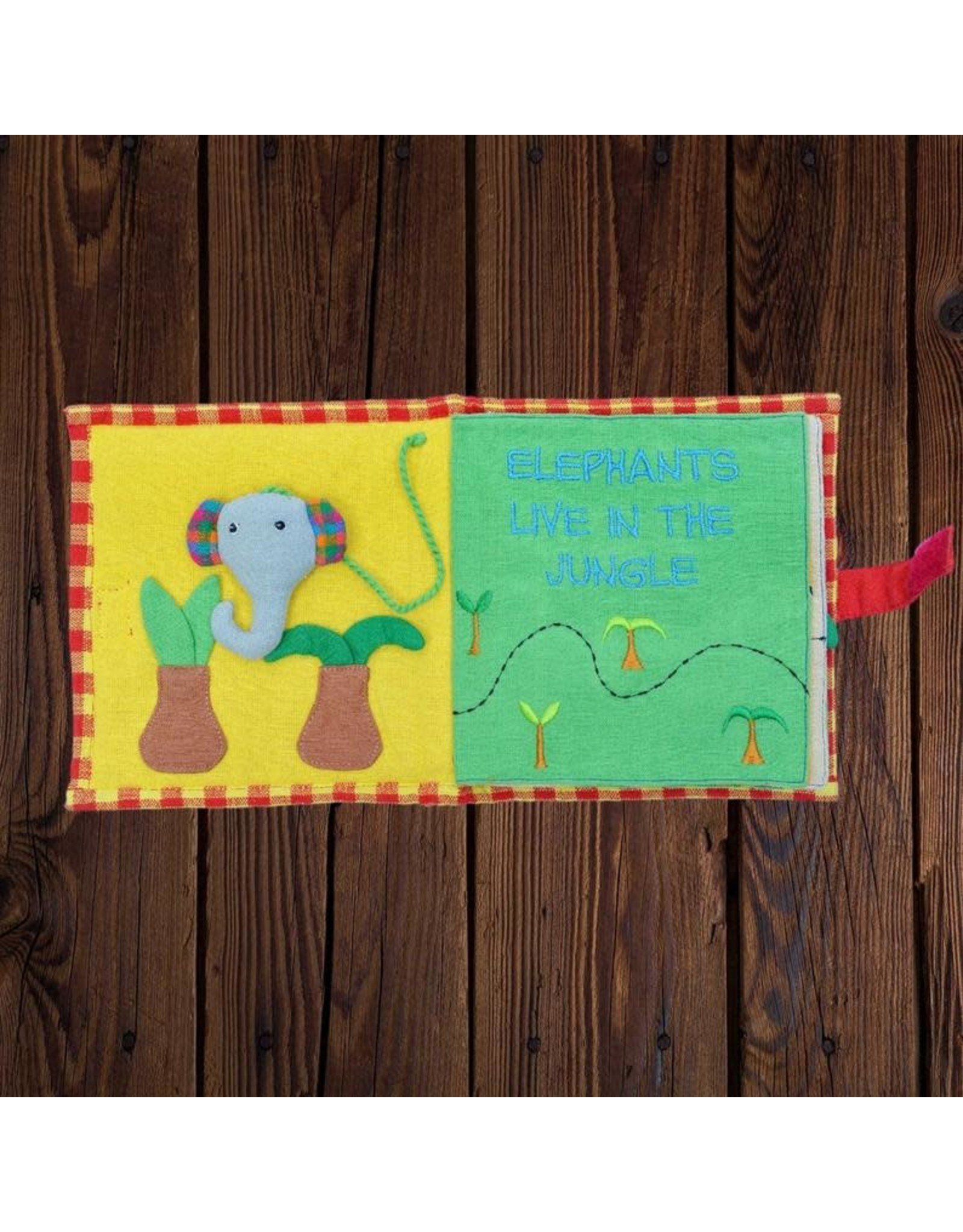 Trade roots Save the Elephants Fabric Book, Sri Lanka