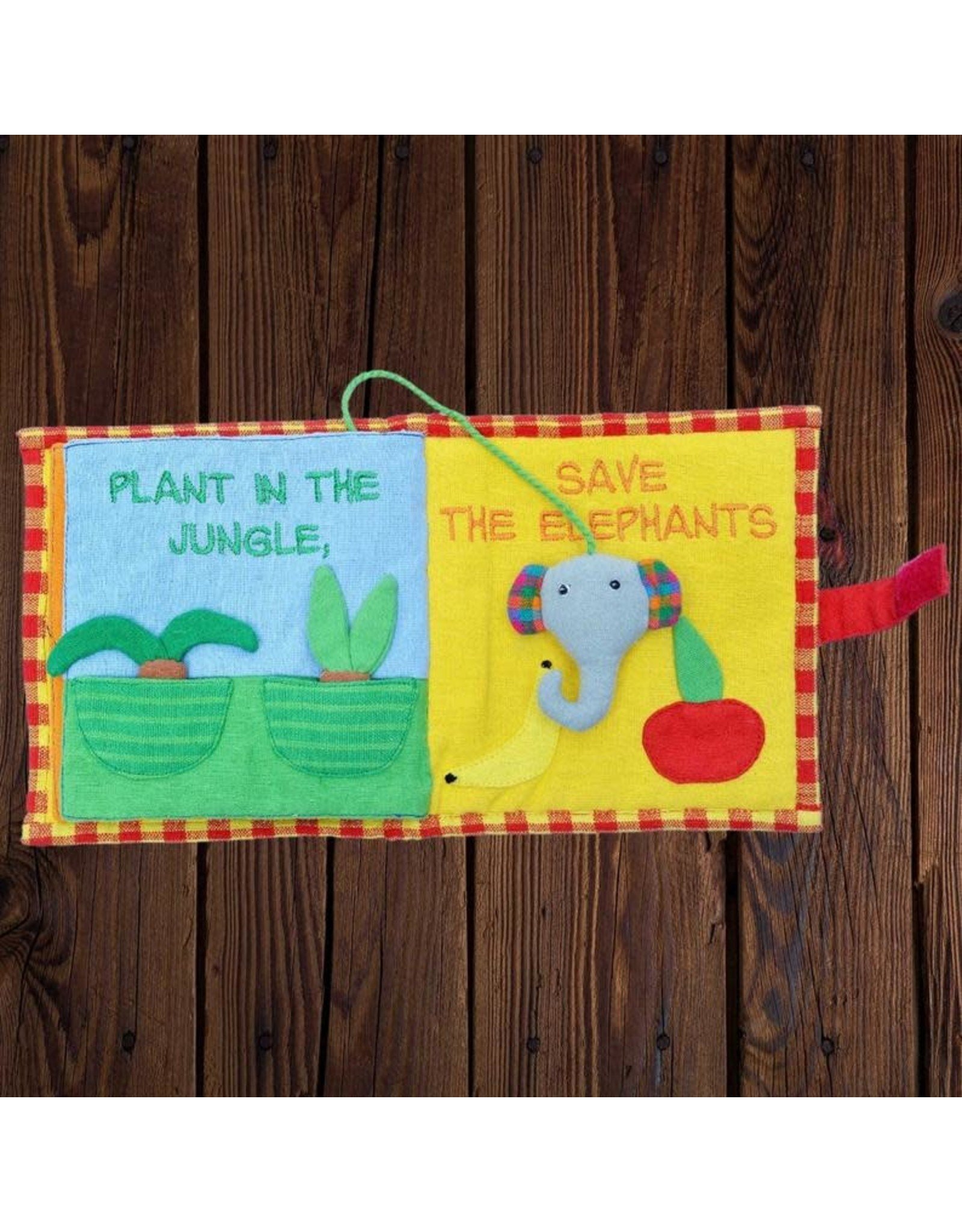 Trade roots Save the Elephants Fabric Book, Sri Lanka