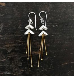 Trade roots Karen, Hill Tribe Sterling, Two Toned Ballerina Earrings, Thailand
