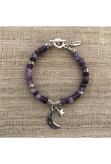 Trade roots Karen  Silver, Hill Tribe, Amethyst Moon Bracelet