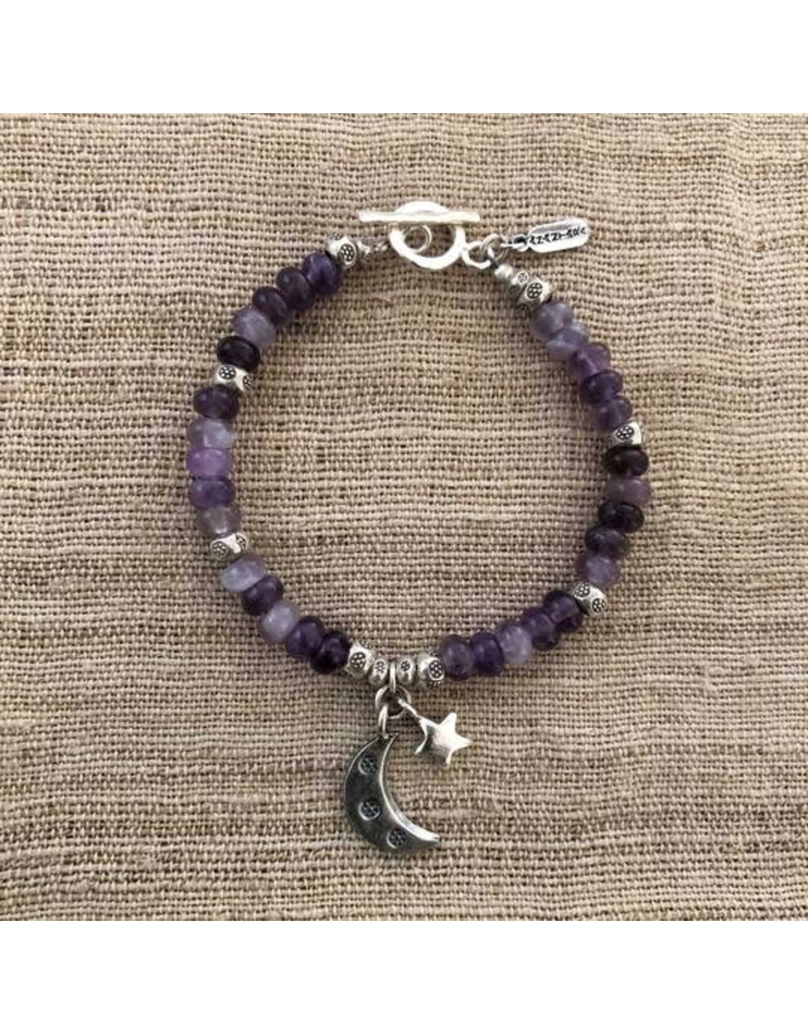 Trade roots Karen  Silver, Hill Tribe, Amethyst Moon Bracelet