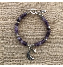 Trade roots Karen Hill Tribe Sterling, Amethyst Moon Bracelet