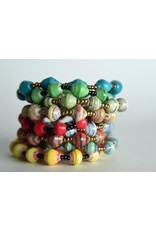 Trade roots Paper Bead Stretch Bracelet, Uganda