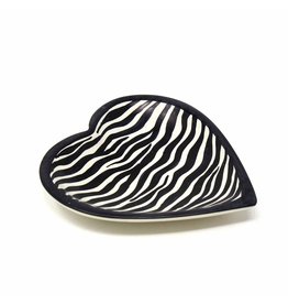 Trade roots Soapstone Heart Bowl, Zebra Pattern, 3.5"