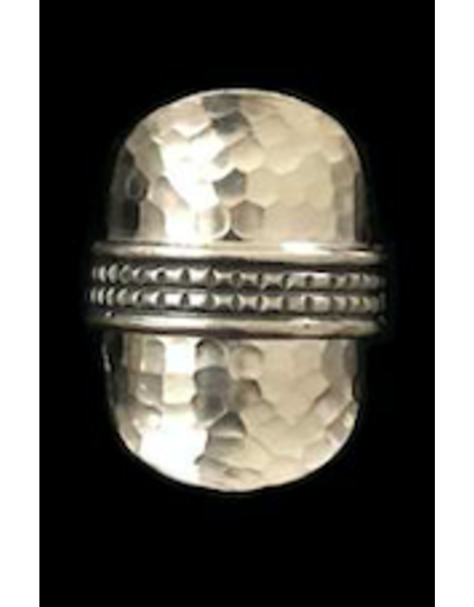 Trade roots Karen Silver, Long  Ring Hammered Wrap Ring