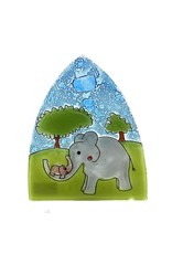Trade roots Hand Blown Glass Night light Enchanted Elephants, Ecuador