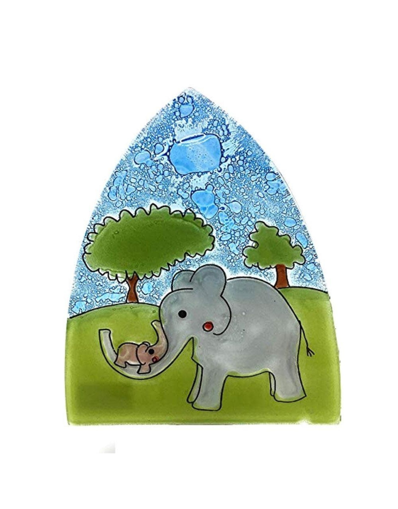 Trade roots Hand Blown Glass Night light Enchanted Elephants, Ecuador
