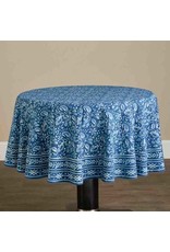 Trade roots Indigo Paisley Dabu Round Tablecloth, India (70")