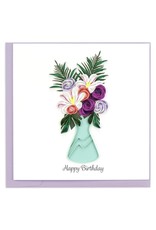 Trade roots Birthday Flower Vase Quilling Card, Vietnam