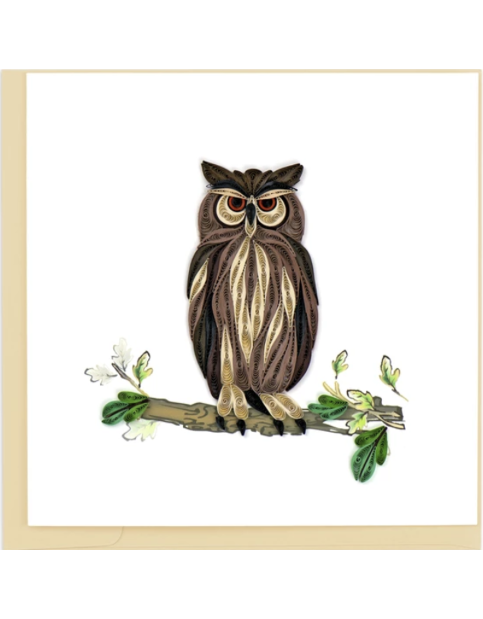 Trade roots Great Horned Owl Quilling Card, Vietnamm